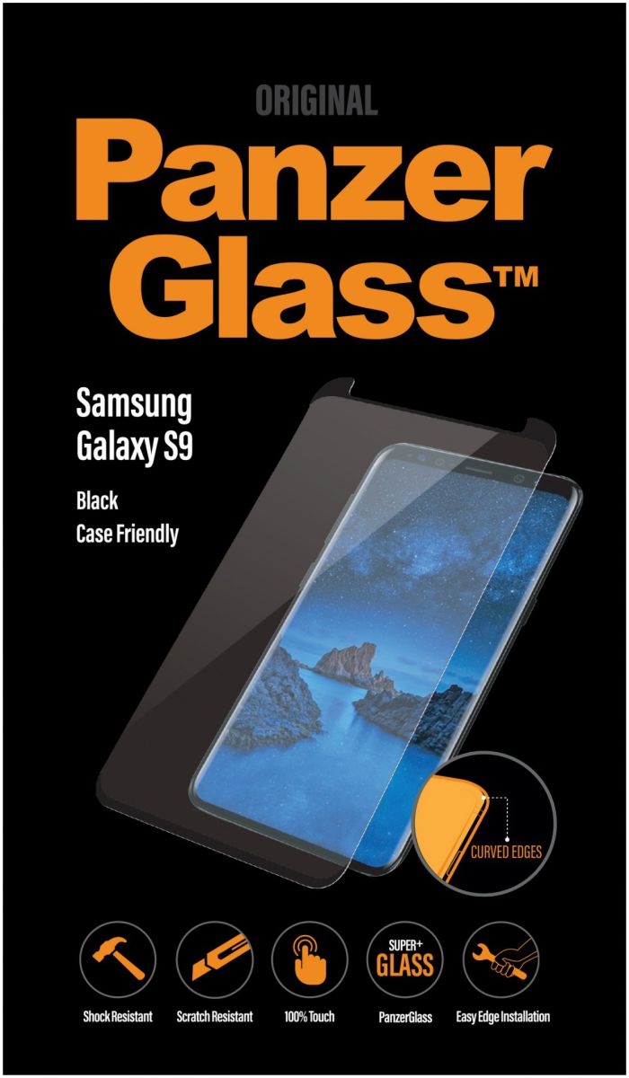 PanzerGlass Samsung Galaxy S9 Case Friendly Screenprotector Zwart afbeelding 1