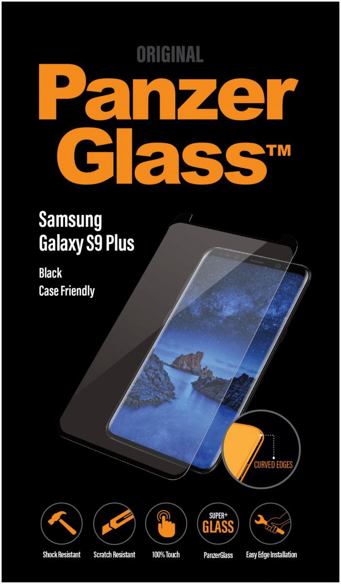 PanzerGlass Samsung Galaxy S9 Plus Case Friendly Screenprotector Zwart afbeelding 1