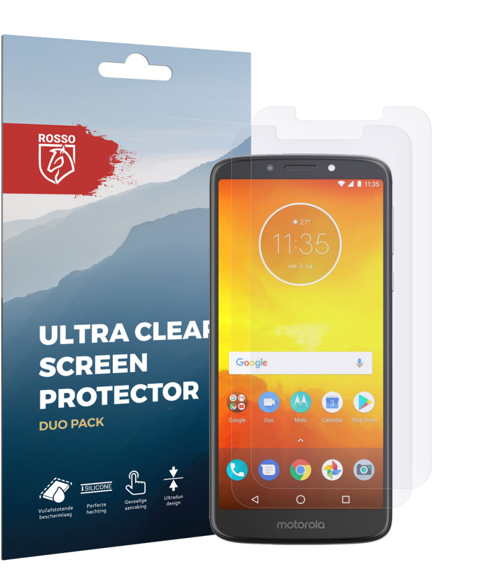 Rosso Motorola Moto E5 Ultra Clear Screen Protector Duo Pack afbeelding 9