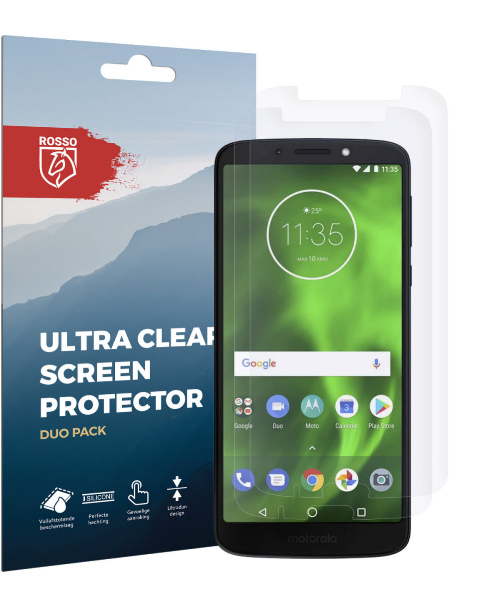 Rosso Motorola Moto G6 Plus Ultra Clear Screen Protector Duo Pack afbeelding 10