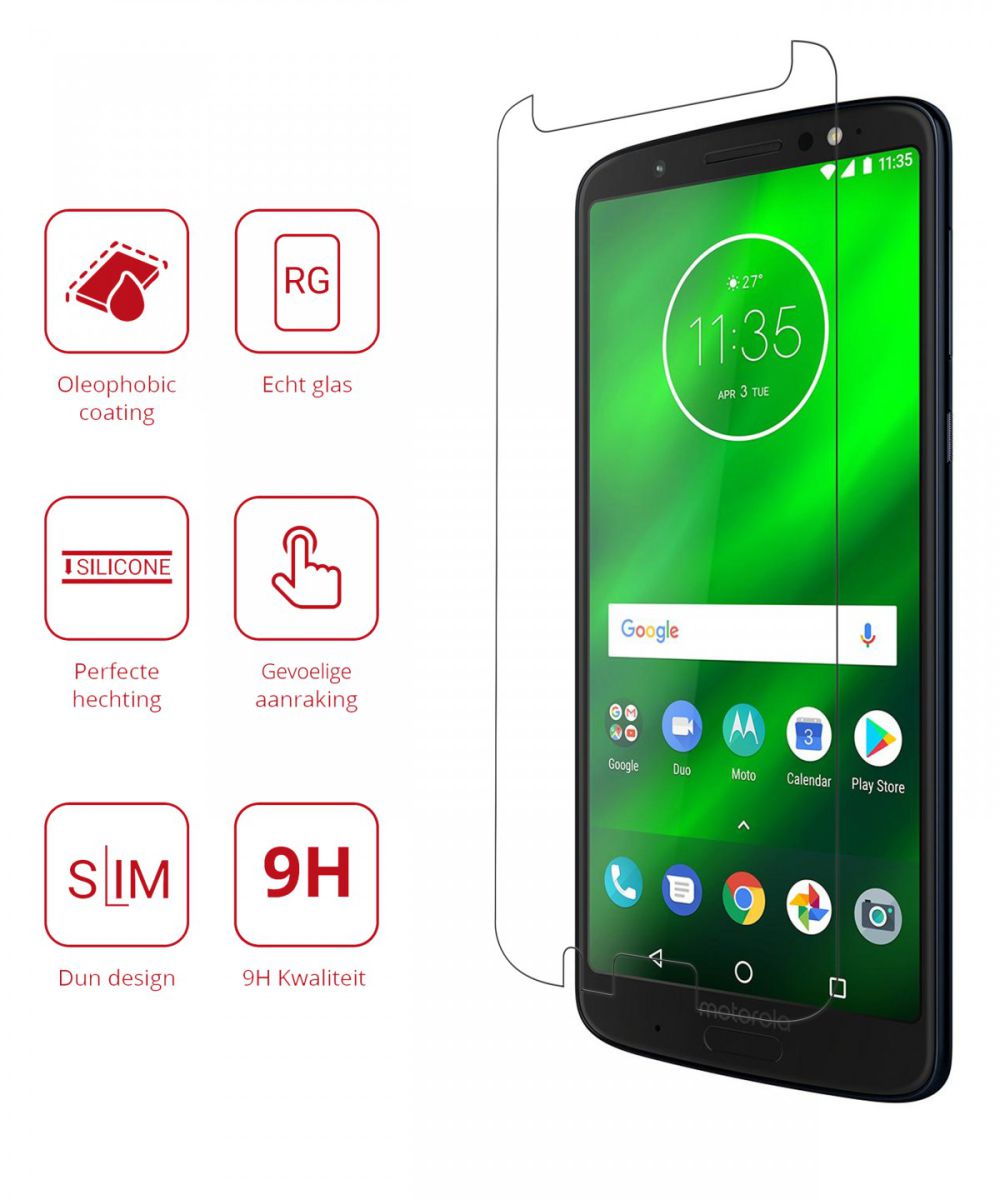 Rosso Motorola Moto G6 Plus 9H Tempered Glass Screen Protector afbeelding 2