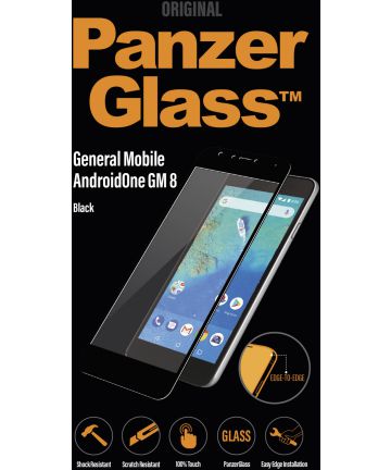 PanzerGlass General Mobile GM8 Tempered Glass Screenprotector Zwart Screen Protectors