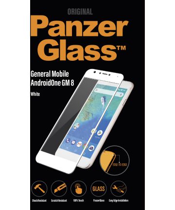 PanzerGlass General Mobile GM8 Tempered Glass Screenprotector Wit Screen Protectors