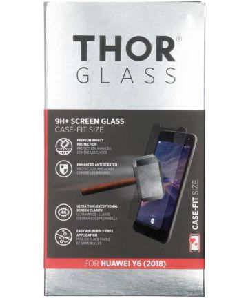 THOR Case Friendly Tempered Glass Huawei Y6 (2018) Screen Protectors