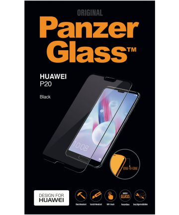 PanzerGlass Huawei P20 Edge To Edge Screenprotector Zwart Screen Protectors