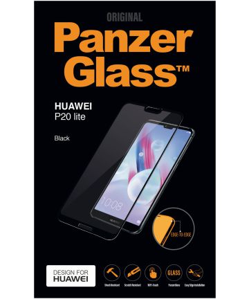PanzerGlass Huawei P20 Lite Edge To Edge Screenprotector Zwart Screen Protectors
