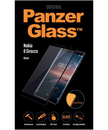 PanzerGlass Nokia 8 Sirocco Edge To Edge Screenprotector Zwart Screen Protectors