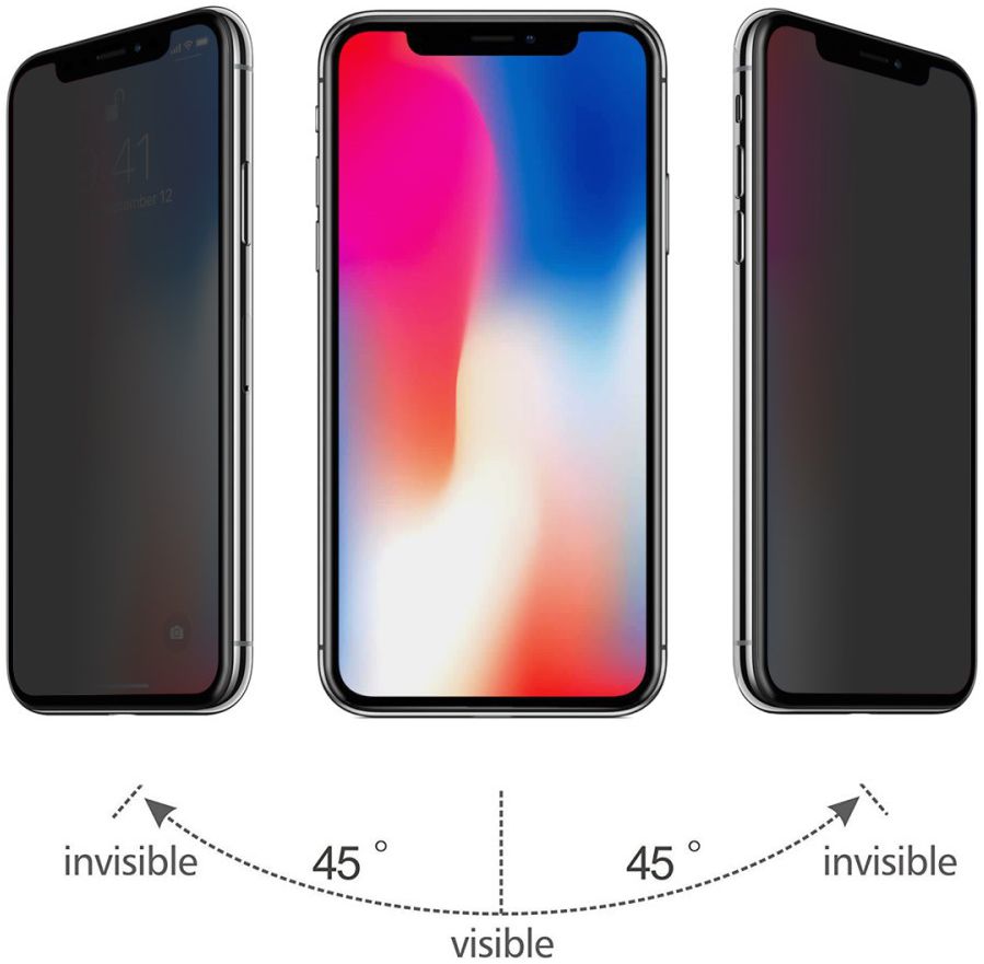 Apple iPhone X / XS Volledig dekkende Privacy Glass Screen Protector afbeelding 3