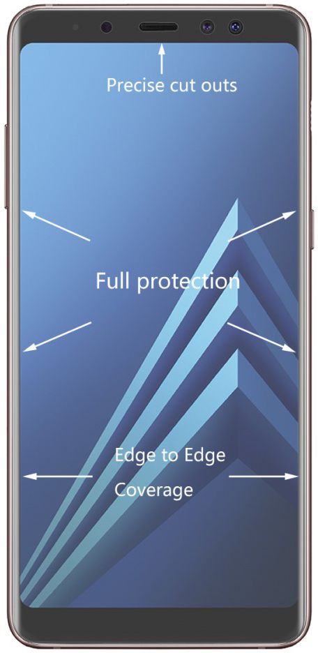 Samsung Galaxy A8 (2018) Tempered Glass Screen Protector Transparant afbeelding 2
