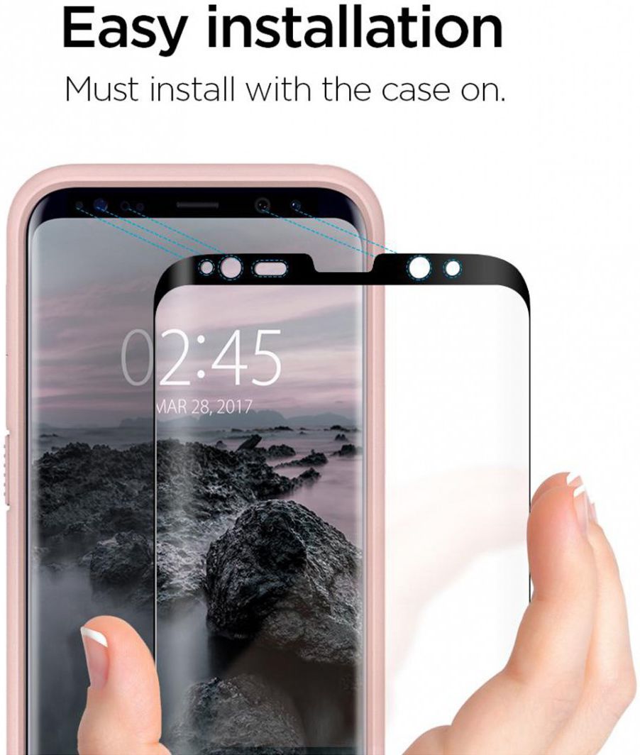 Spigen Samsung Galaxy S8 Tempered Glass Screen Protector afbeelding 5