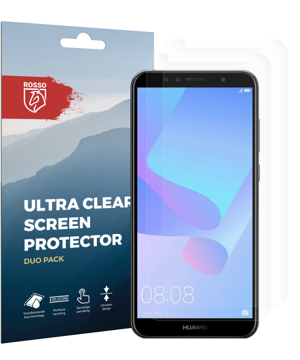 Rosso Huawei Y6 2018 Ultra Clear Screen Protector Duo Pack afbeelding 9