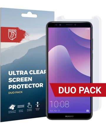 Rosso Huawei Y7 2018 Ultra Clear Screen Protector Duo Pack Screen Protectors