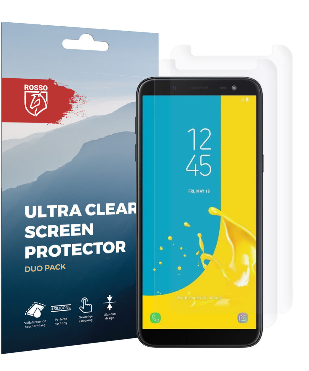 Rosso Samsung Galaxy J6 Ultra Clear Screen Protector Duo Pack afbeelding 10