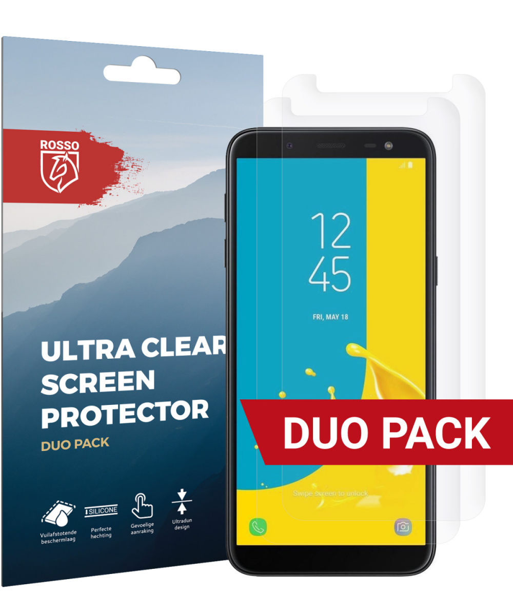 Rosso Samsung Galaxy J6 Ultra Clear Screen Protector Duo Pack afbeelding 1