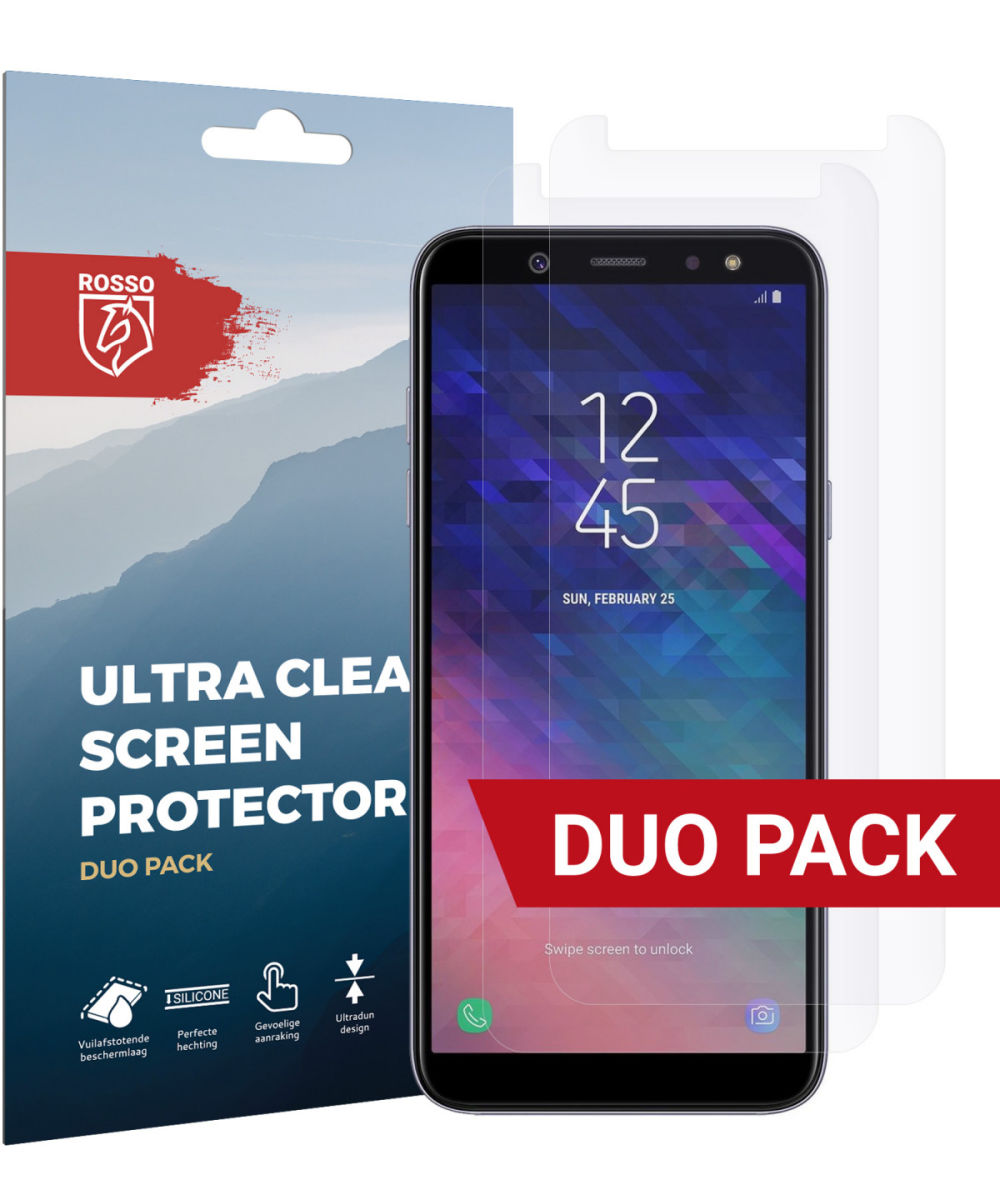 Rosso Samsung Galaxy A6 Ultra Clear Screen Protector Duo Pack afbeelding 1