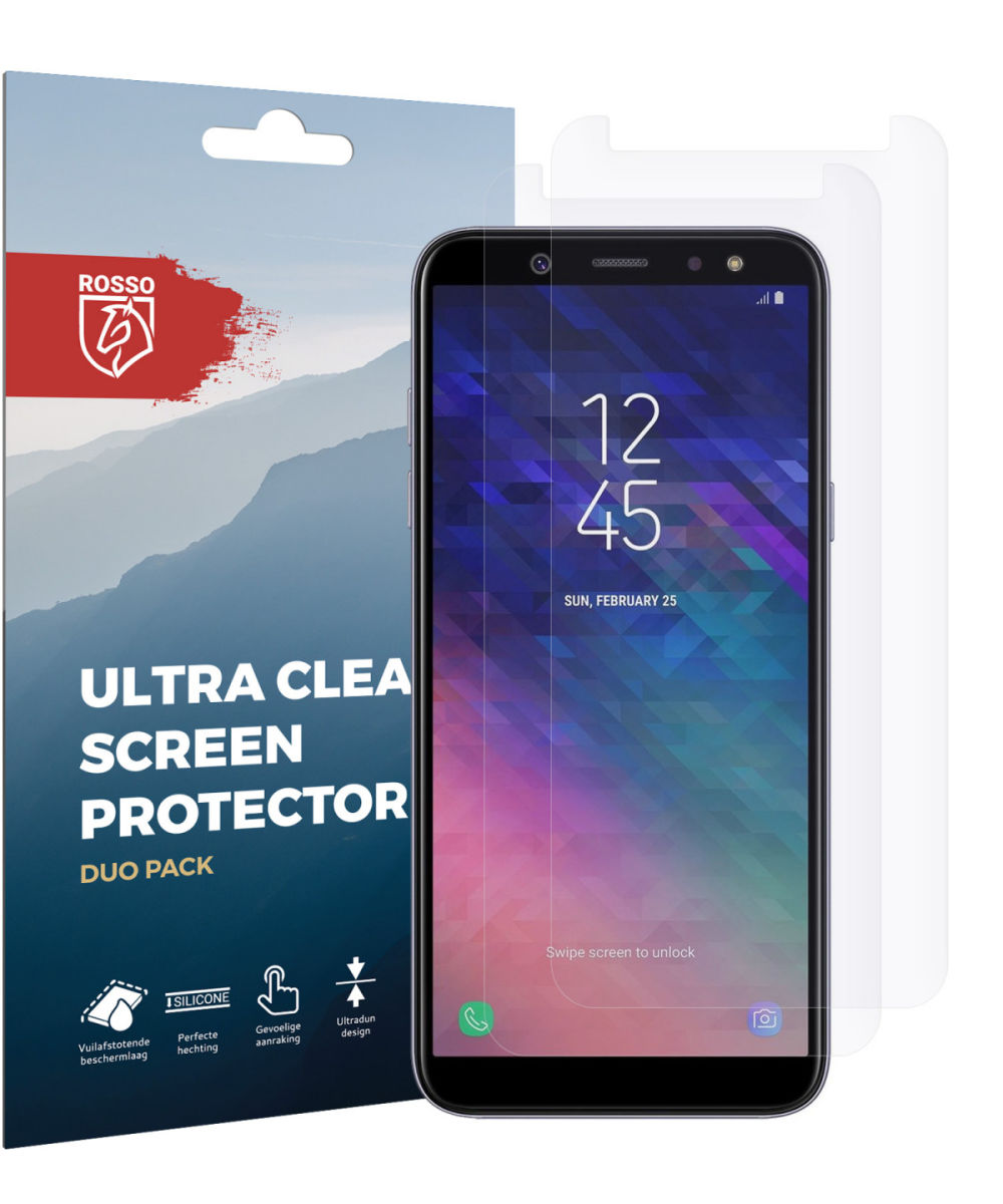 Rosso Samsung Galaxy A6 Ultra Clear Screen Protector Duo Pack afbeelding 10