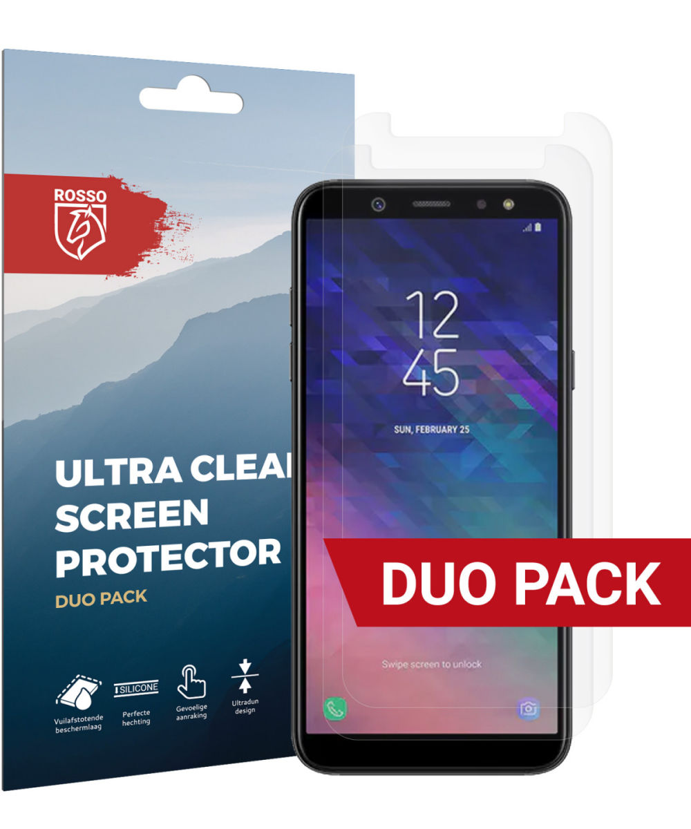 Rosso Samsung Galaxy A6 Plus Ultra Clear Screen Protector Duo Pack afbeelding 1