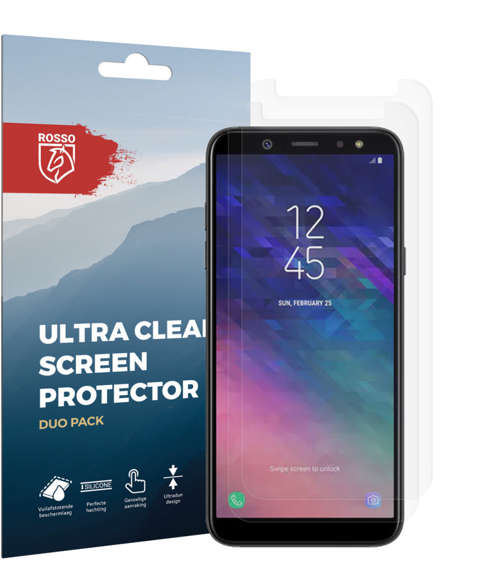 Rosso Samsung Galaxy A6 Plus Ultra Clear Screen Protector Duo Pack afbeelding 10