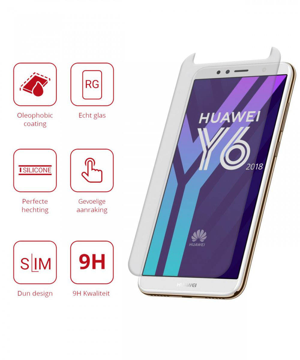 Rosso Huawei Y6 2018 9H Tempered Glass Screen Protector afbeelding 2