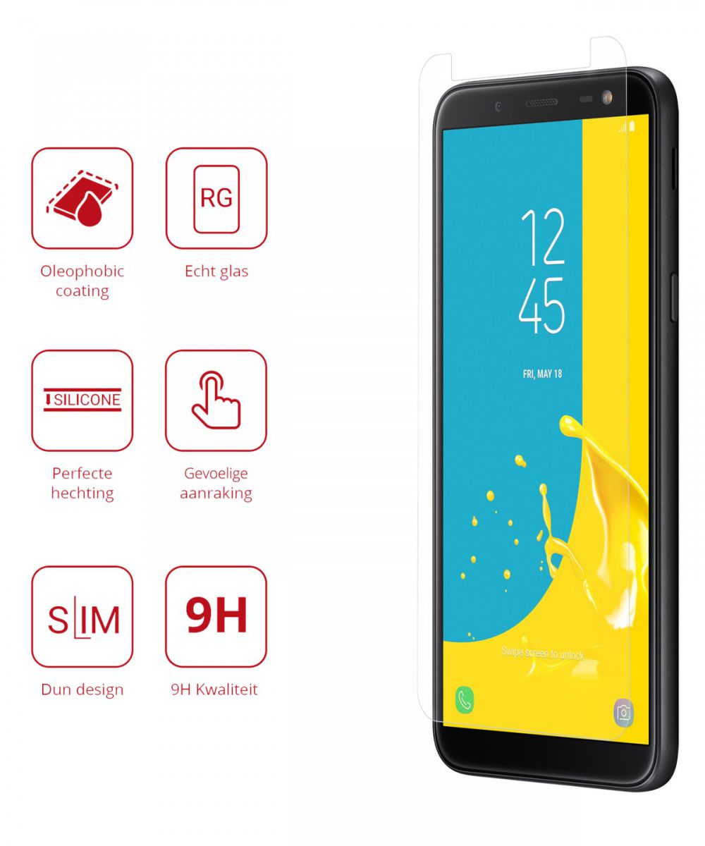 Rosso Samsung Galaxy J6 9H Tempered Glass Screen Protector afbeelding 2
