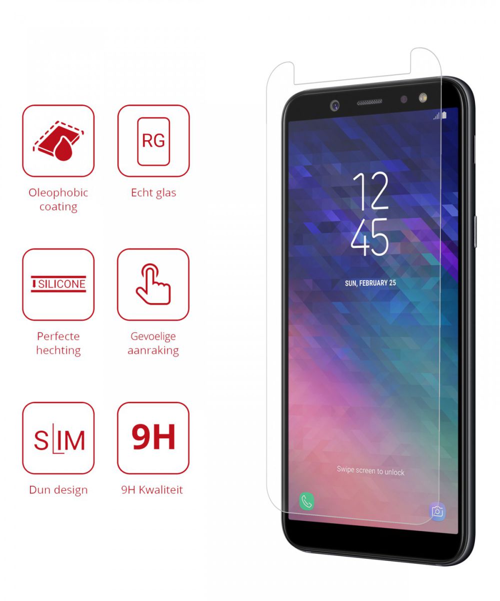 Rosso Samsung Galaxy A6 9H Tempered Glass Screen Protector afbeelding 2