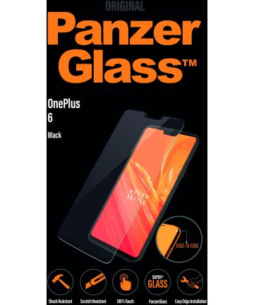 PanzerGlass OnePlus 6 Edge To Edge Screenprotector Zwart Screen Protectors