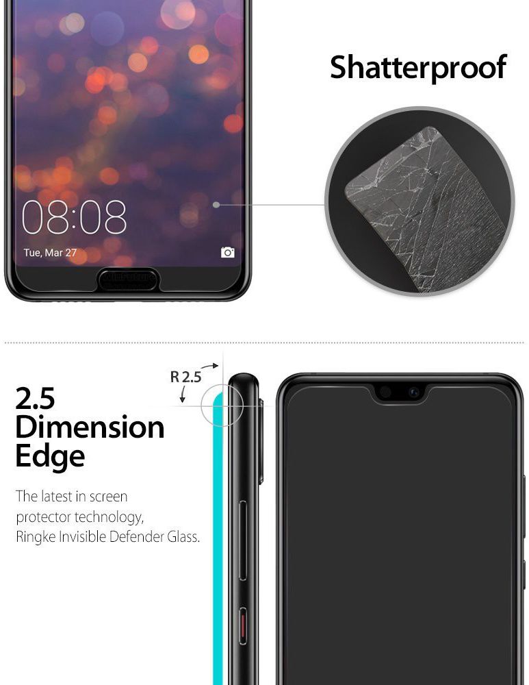 Ringke ID Glass 0.33mm Huawei P20 Pro [3-Pack] afbeelding 7