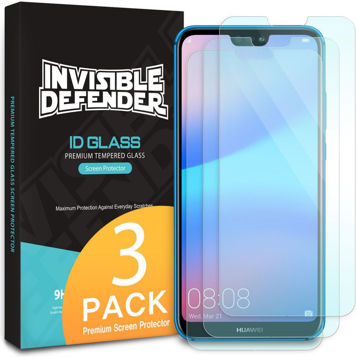 Ringke ID Glass 0.33mm Huawei P20 Lite (3 Pack) afbeelding 1