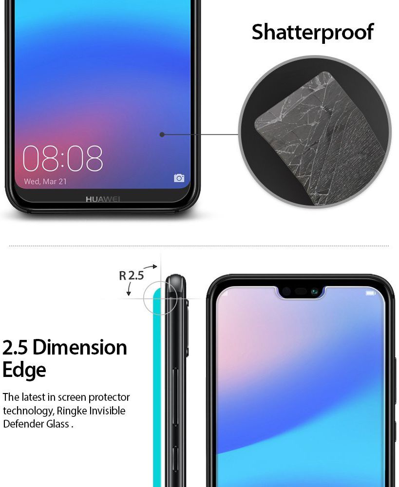 Ringke ID Glass 0.33mm Huawei P20 Lite (3 Pack) afbeelding 7