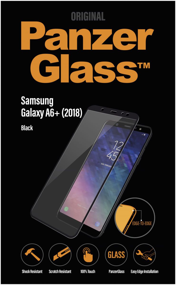 PanzerGlass Samsung Galaxy A6 Plus Edge To Edge Screenprotector Zwart afbeelding 1