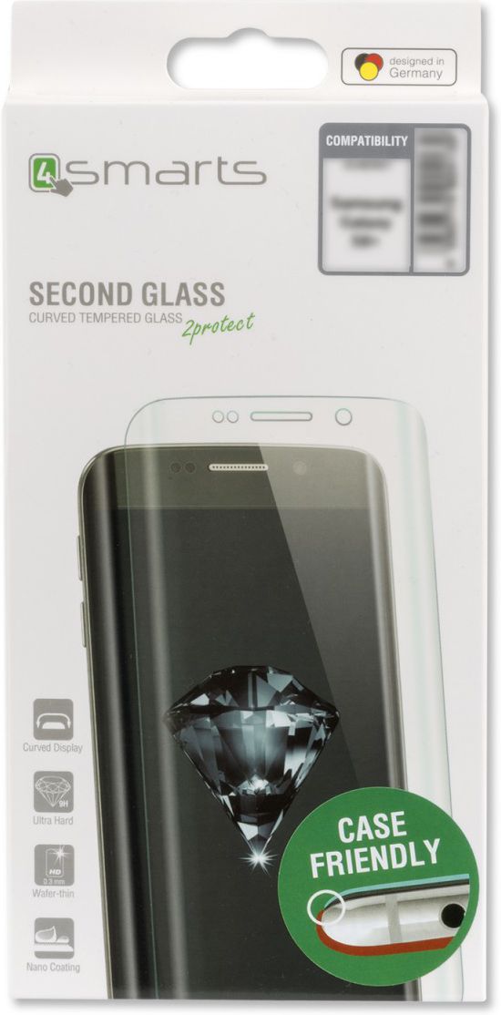 4smarts &quot;Case Friendly&quot; Screen Protector Samsung Galaxy S9 Zwart afbeelding 1