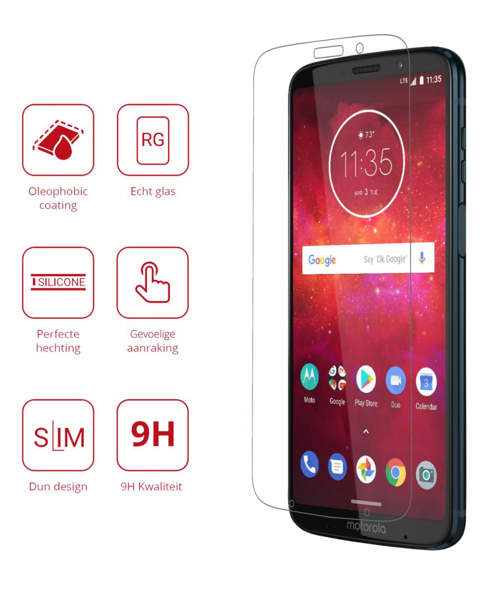 Rosso Motorola Moto Z3 Play Tempered Glass Screen Protector afbeelding 2