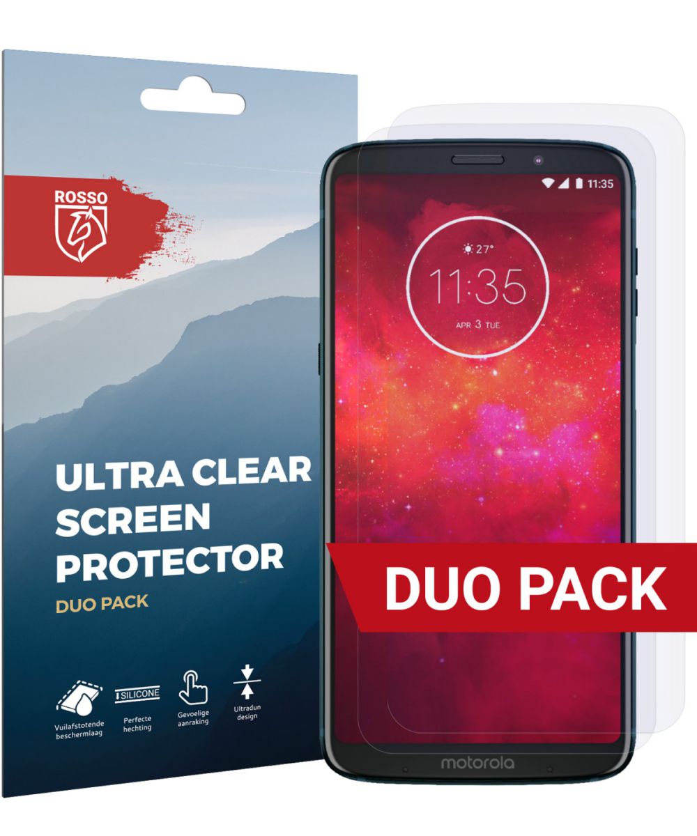 Rosso Motorola Moto Z3 Play Ultra Clear Screen Protector Duo Pack afbeelding 1