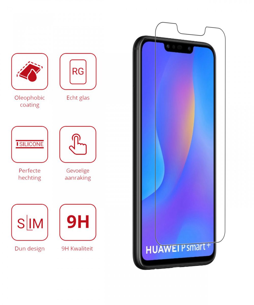 Rosso Huawei P Smart+ 9H Tempered Glass Screen Protector afbeelding 2