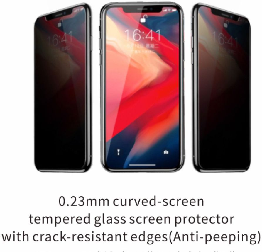 Baseus Full Screen Privacy Tempered Glass Apple iPhone XR afbeelding 2