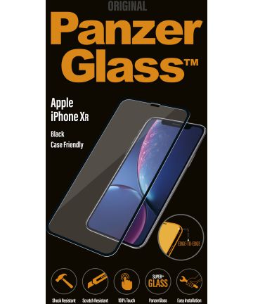 PanzerGlass Apple iPhone XR Case Friendly Screenprotector Zwart Screen Protectors