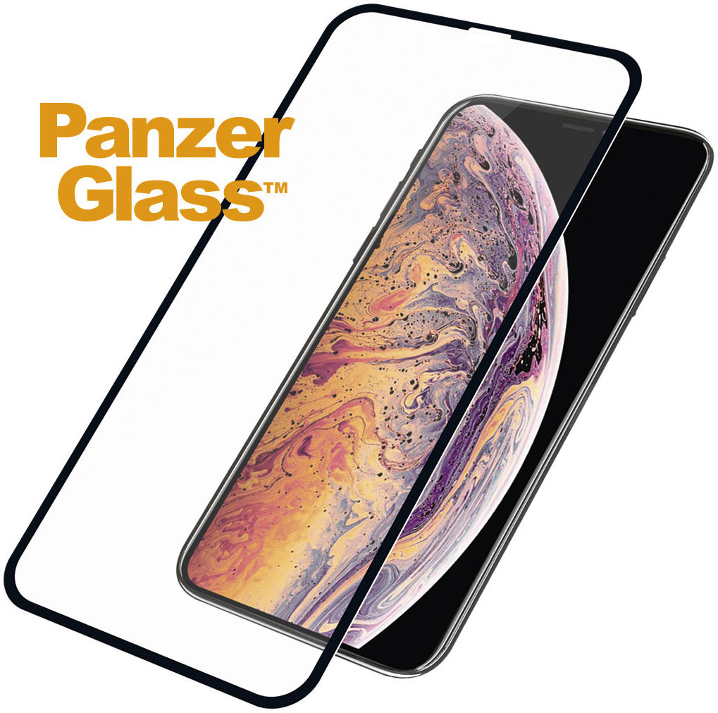 PanzerGlass Apple iPhone XS Max Case Friendly Screenprotector Zwart afbeelding 2