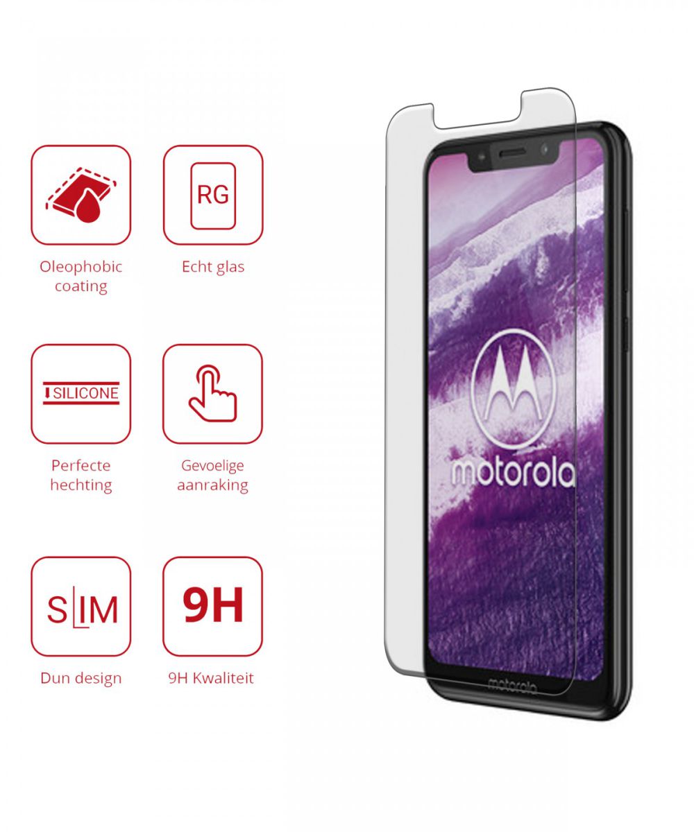 Rosso Motorola One 9H Tempered Glass Screen Protector afbeelding 2
