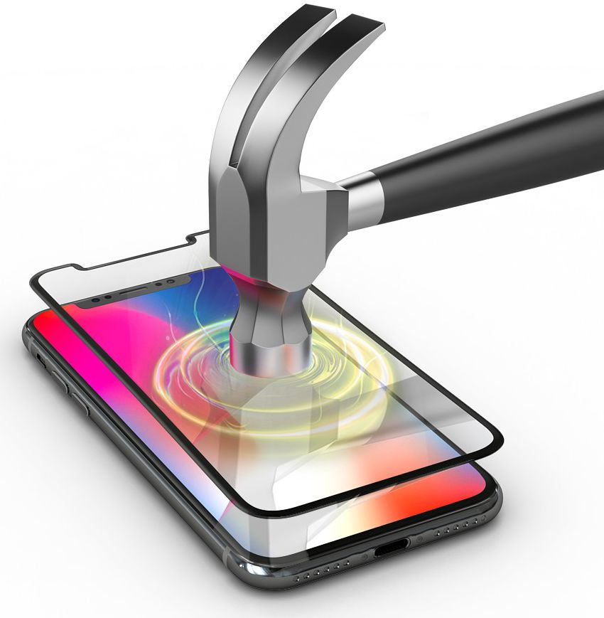 SoSkild iPhone XR Tempered Glass Edge to Edge Screenprotector Zwart afbeelding 2