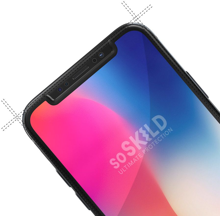 SoSkild iPhone XR Tempered Glass Edge to Edge Screenprotector Zwart afbeelding 4