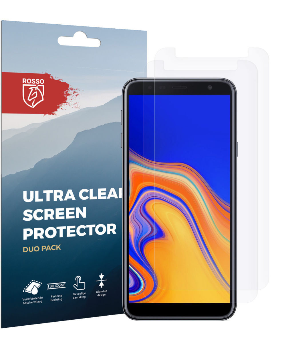 Rosso Samsung Galaxy J4+ Ultra Clear Screen Protector Duo Pack afbeelding 6