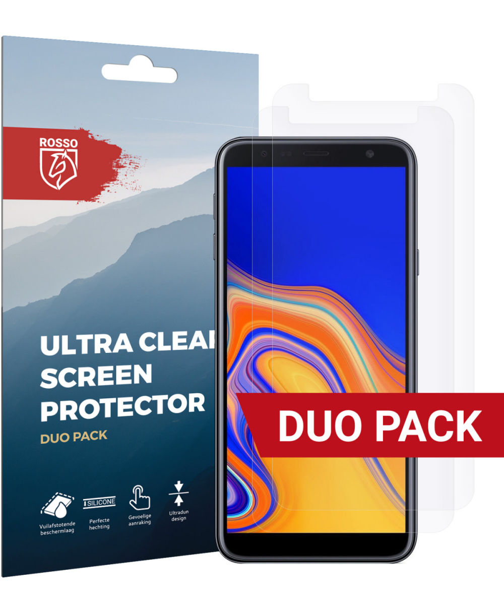Rosso Samsung Galaxy J4+ Ultra Clear Screen Protector Duo Pack afbeelding 1