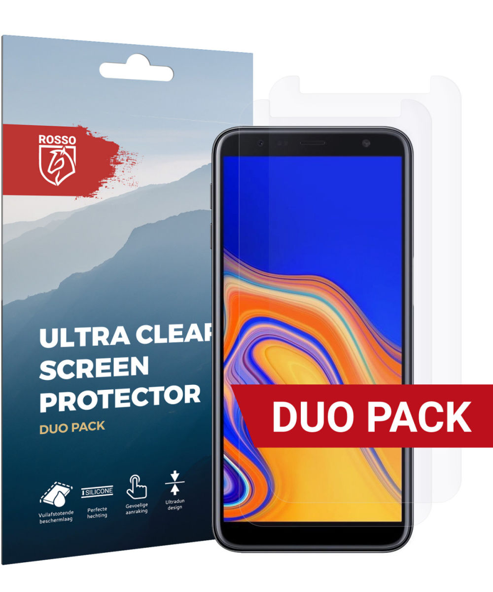 Rosso Samsung Galaxy J6 Plus Ultra Clear Screen Protector Duo Pack afbeelding 1