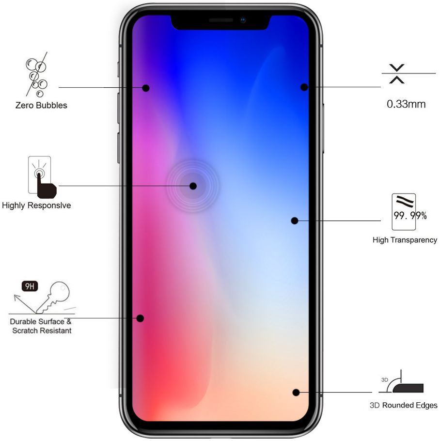 Eiger 3D Glass Tempered Glass Screen Protector Apple iPhone XS Max afbeelding 6