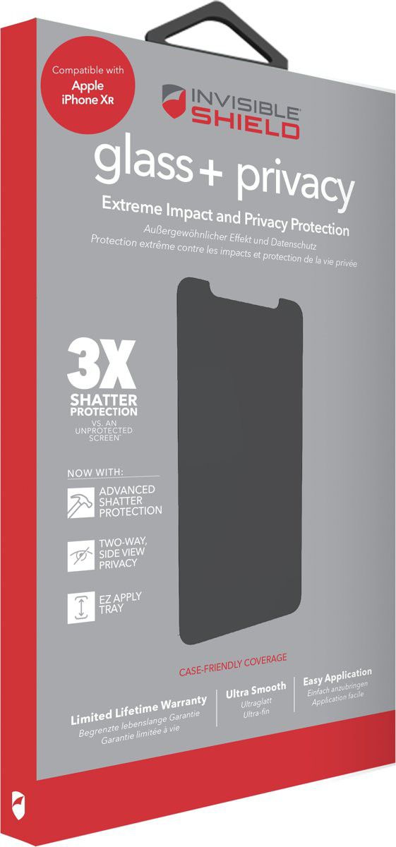 InvisibleSHIELD Glass+ Privacy Tempered Glass Apple iPhone XR afbeelding 1