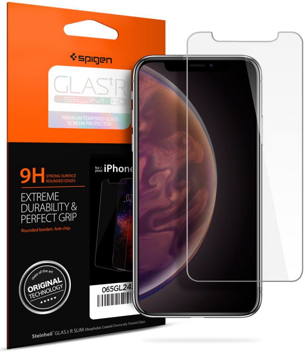 Spigen Apple iPhone X / XS Slim Tempered Glass Screen Protector afbeelding 1