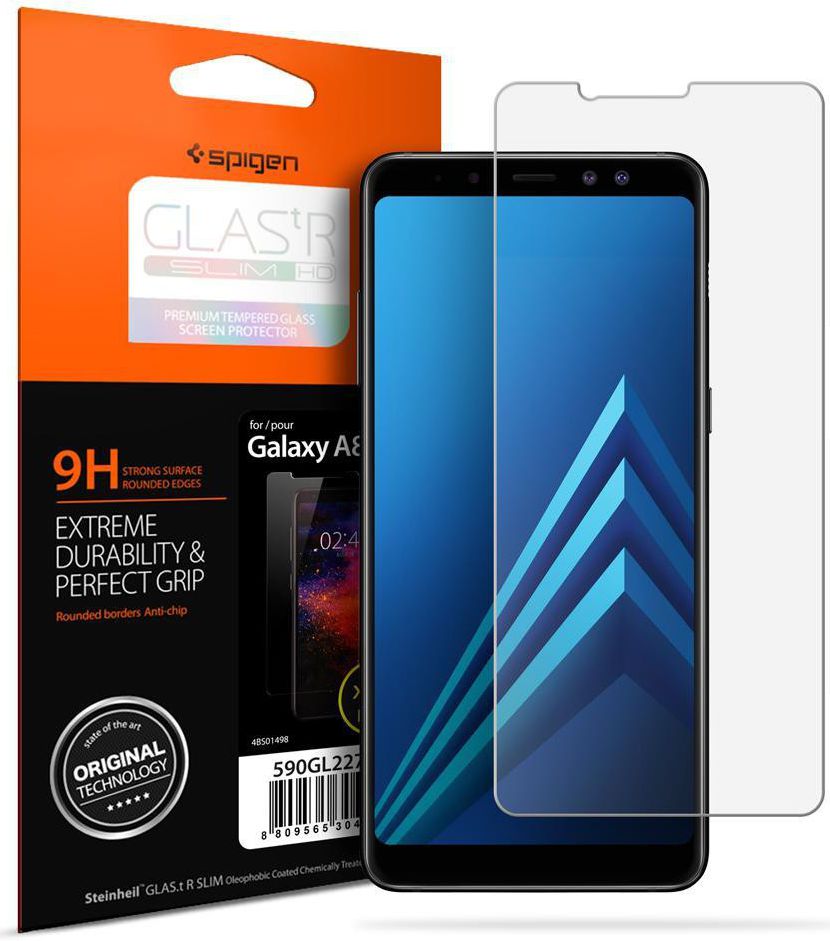 Spigen Samsung Galaxy A8 (2018) Curved Tempered Glass Protector Zwart afbeelding 1