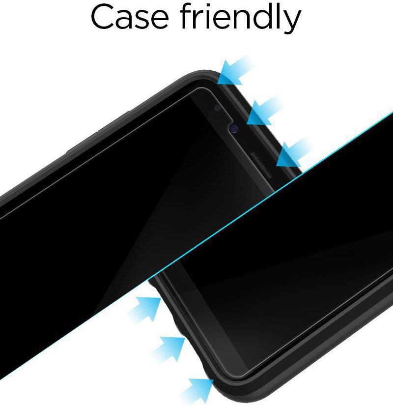 Spigen Samsung Galaxy A8 (2018) Curved Tempered Glass Protector Zwart afbeelding 3