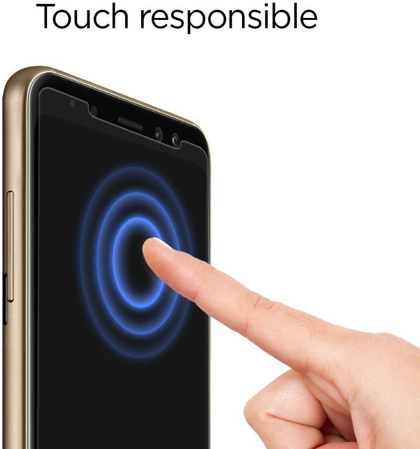 Spigen Samsung Galaxy A8 (2018) Curved Tempered Glass Protector Zwart afbeelding 7
