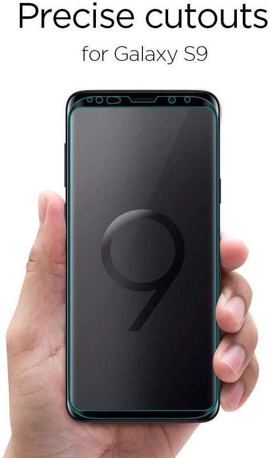 Spigen Samsung Galaxy S9 Curved Tempered Glass Screen Protector Zwart afbeelding 2